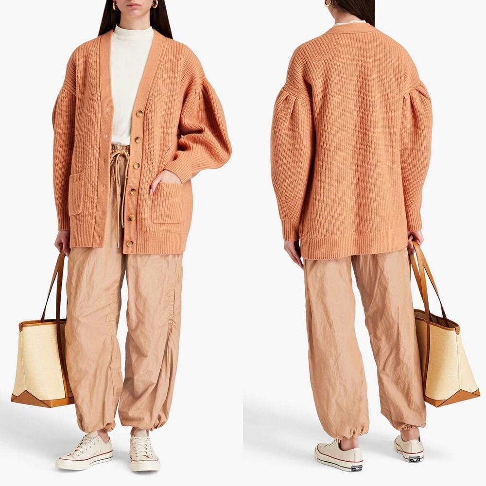 Ulla Johnson Tillie V-Neck Oversized Cardigan Sedona/Orange Size Medium